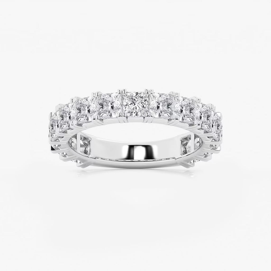 3.00 Ct Princess French Pave Diamond Eternity Ring Wedding Ring