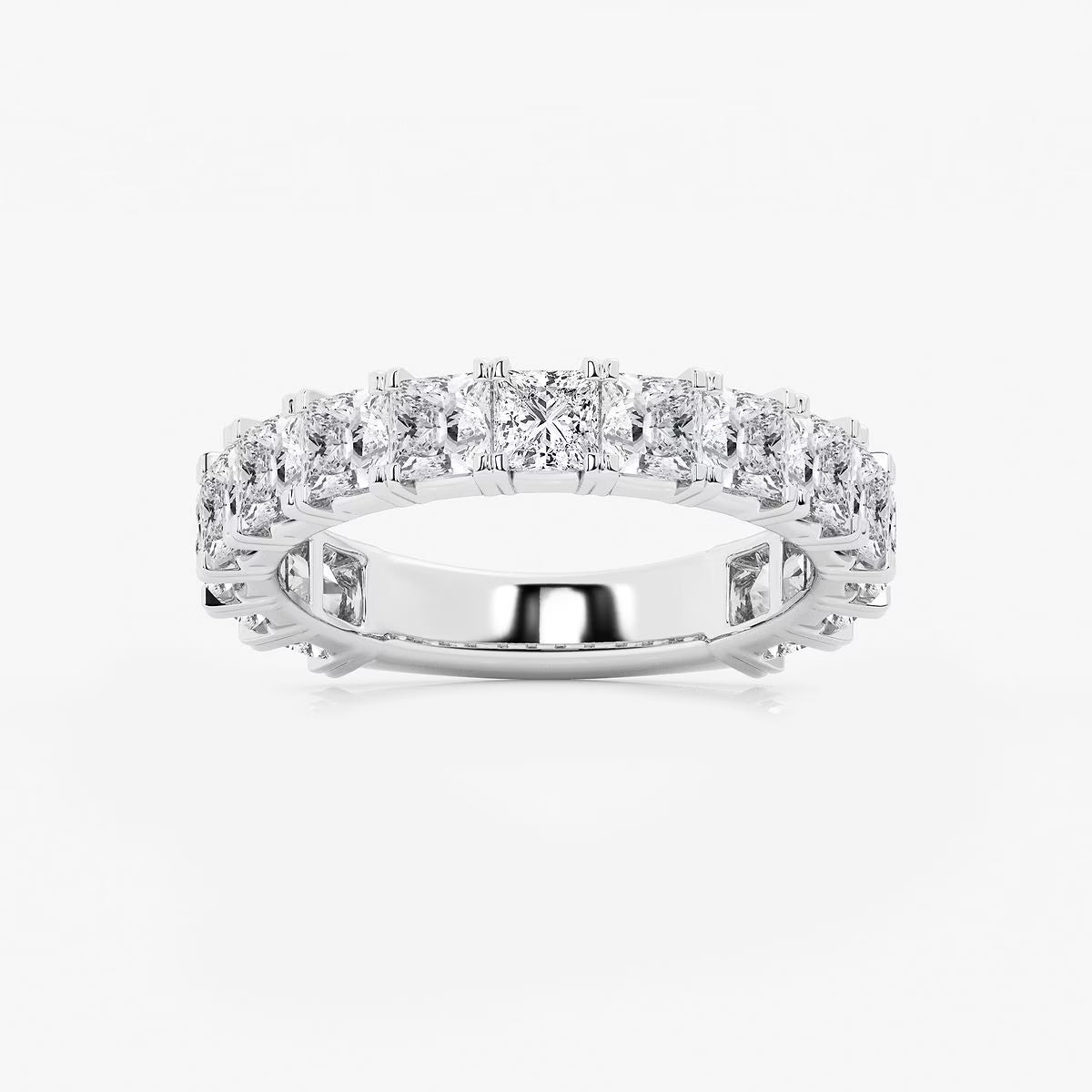 3.00 Ct Princess French Pave Diamond Eternity Ring Engagement Ring