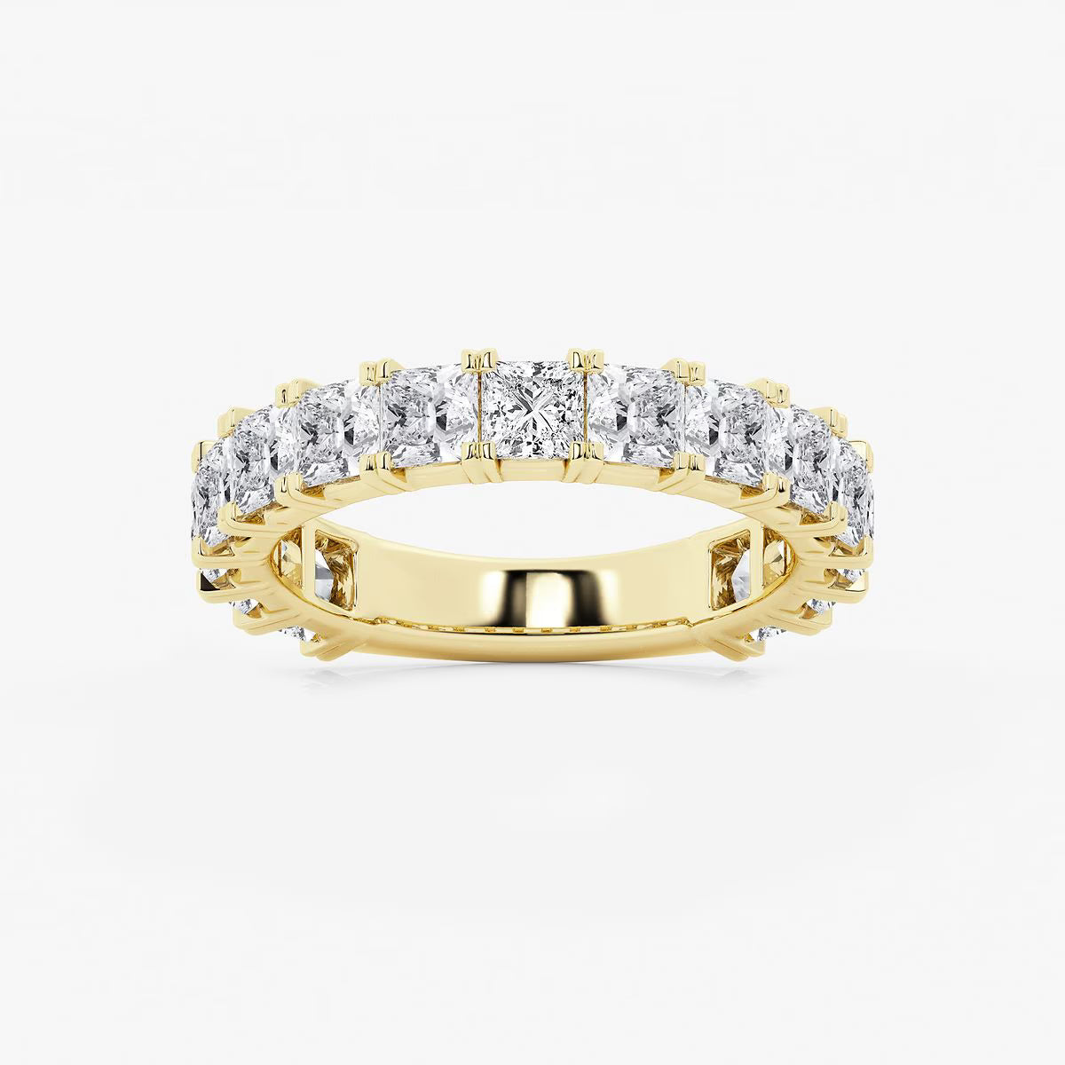 3.00 Ct Princess French Pave Diamond Eternity Ring Wedding Ring