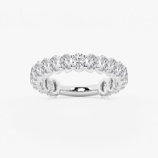 2.00 Ct Oval Diamond Cut Quarter Eternity Ring Engagement Ring