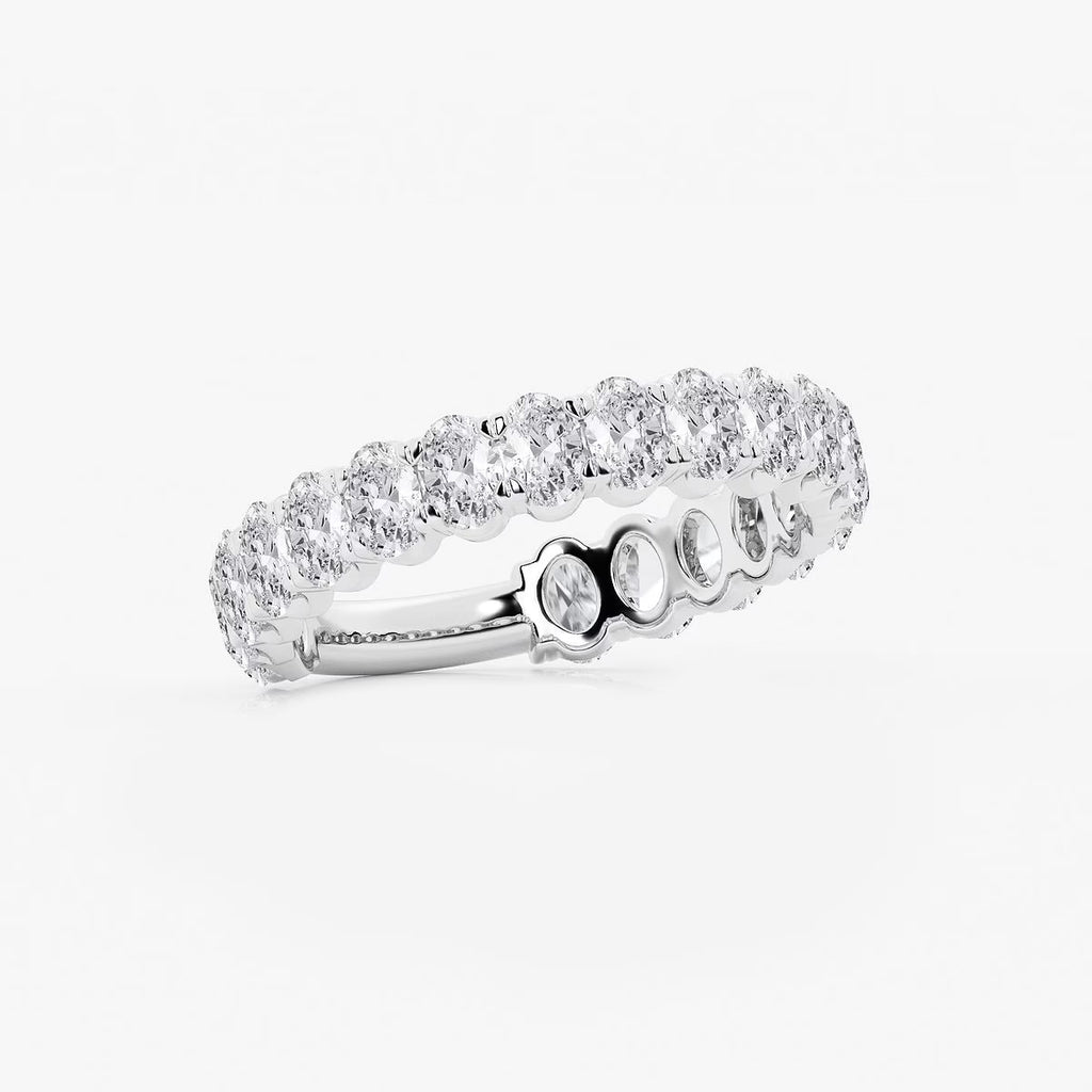 2.00 Ct Oval Diamond Cut Quarter Eternity Ring Wedding Ring
