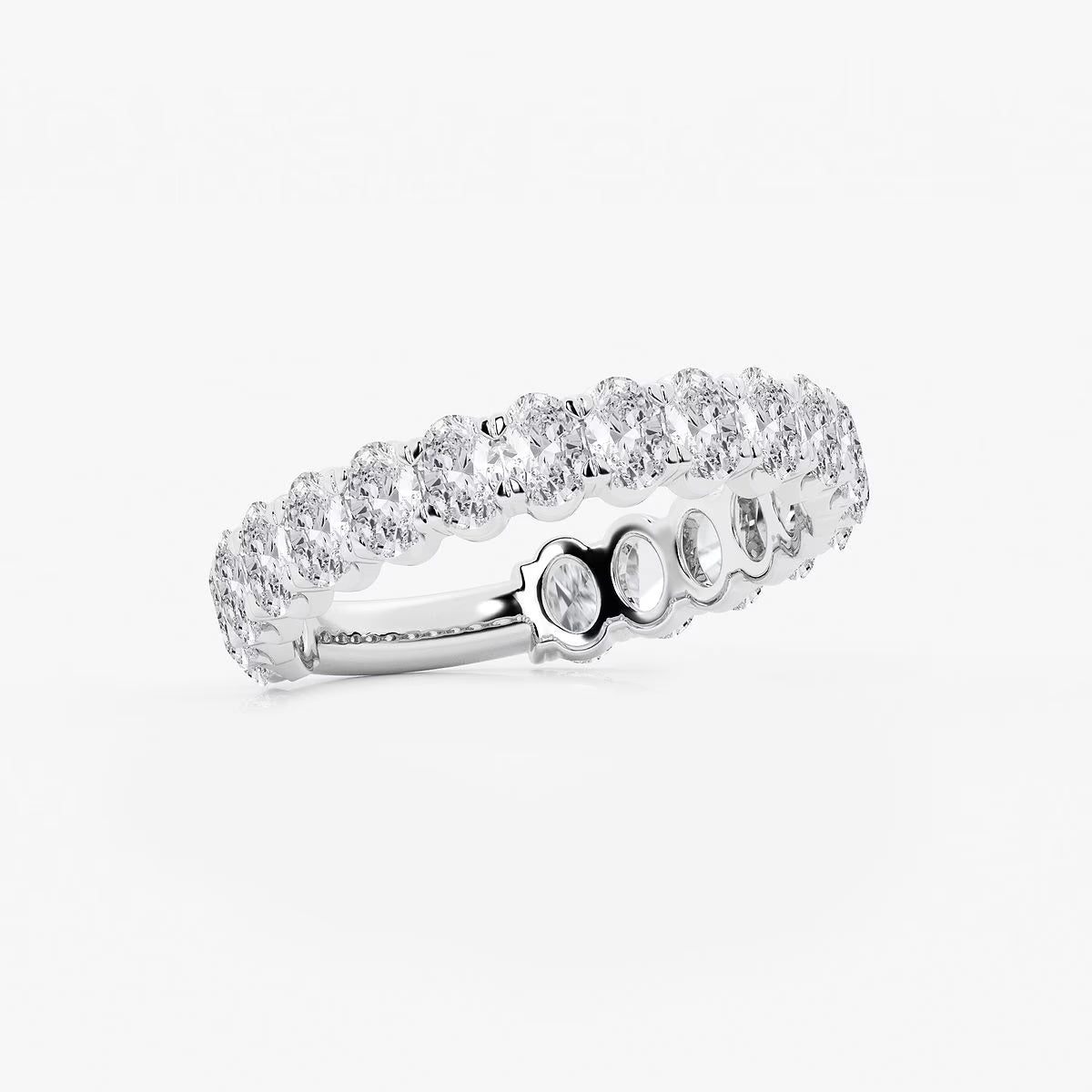 2.00 Ct Oval Diamond Cut Quarter Eternity Ring Wedding Ring