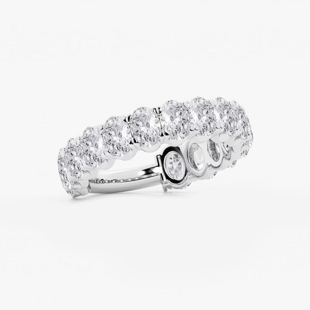 3.00 Ct Oval Half Set Shared Prong Eternity Ring Wedding Ring