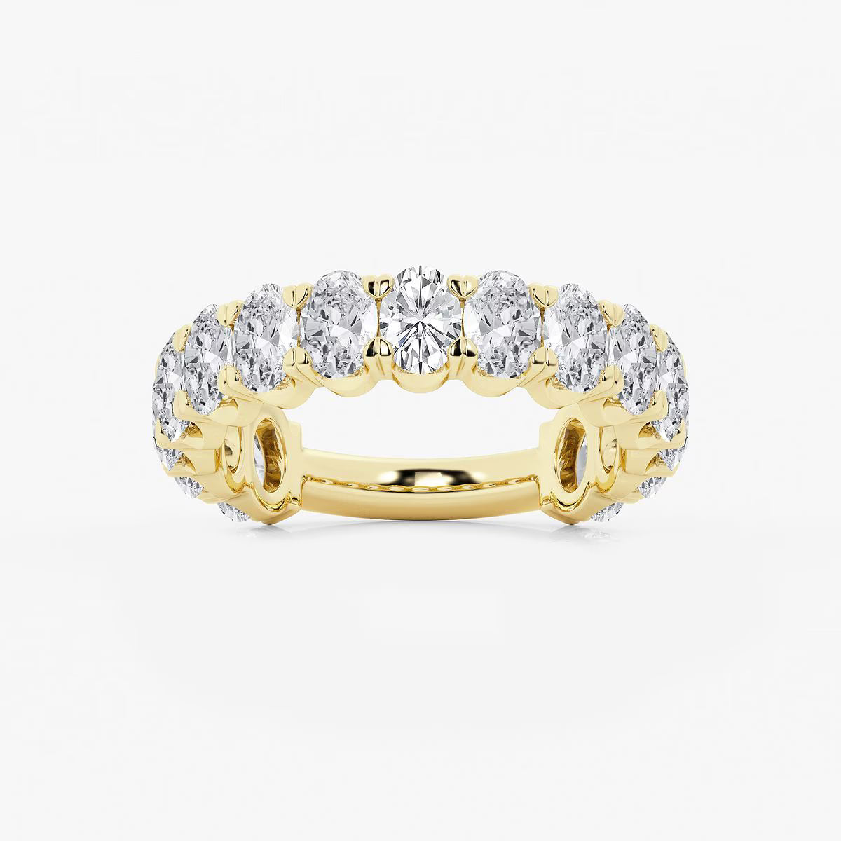 3.00 Ct Oval Half Set Shared Prong Eternity Ring Wedding Ring