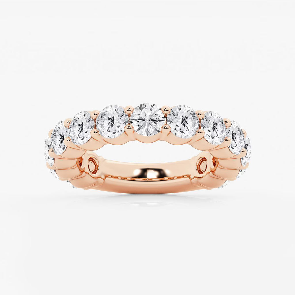 4.00 Ct Round French Pave Diamond Eternity Wedding Ring