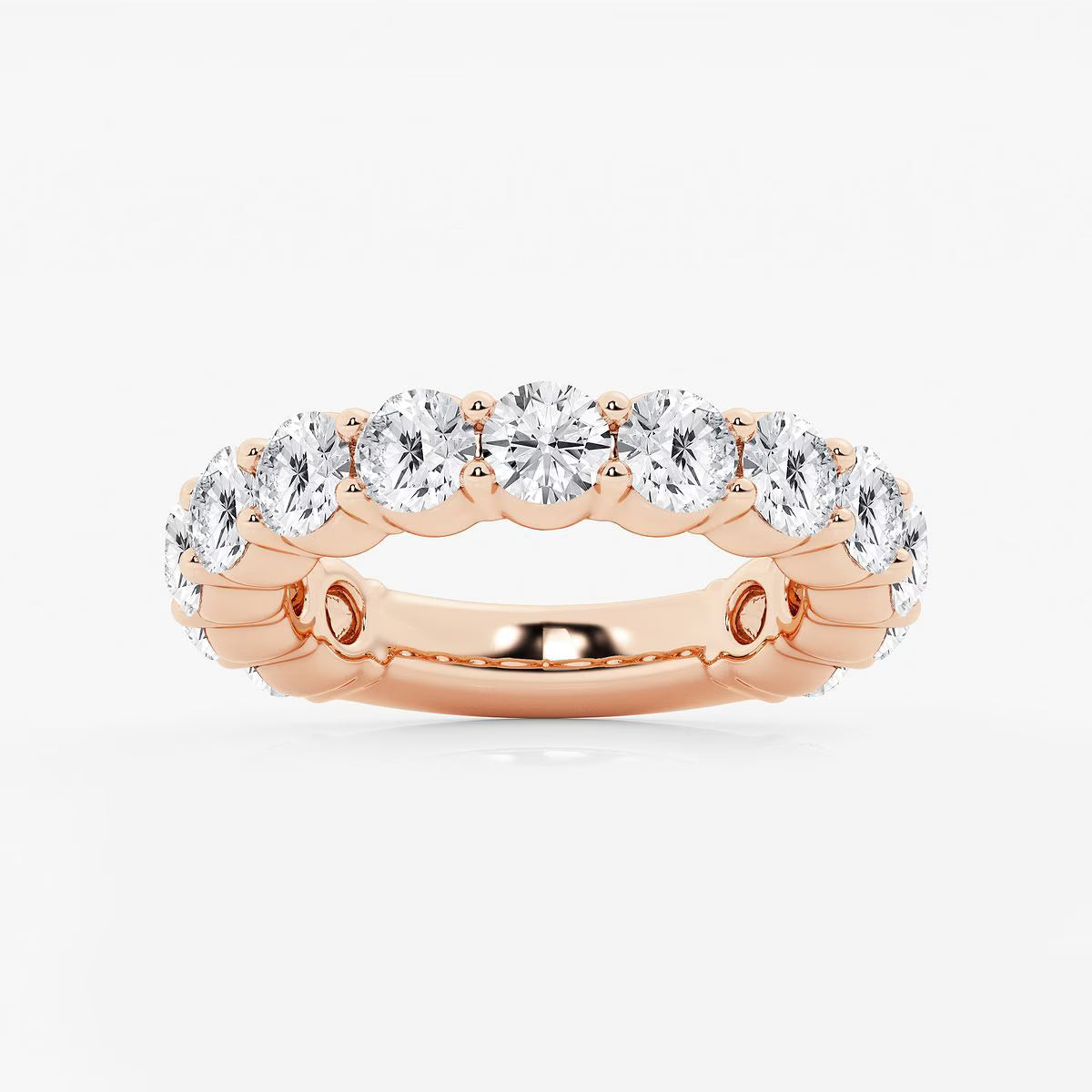 4.00 Ct Round French Pave Diamond Eternity Wedding Ring
