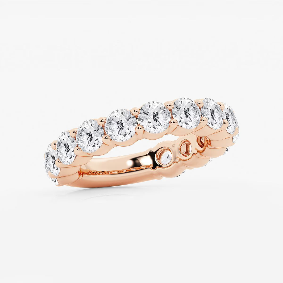 4.00 Ct Round French Pave Diamond Eternity Wedding Ring