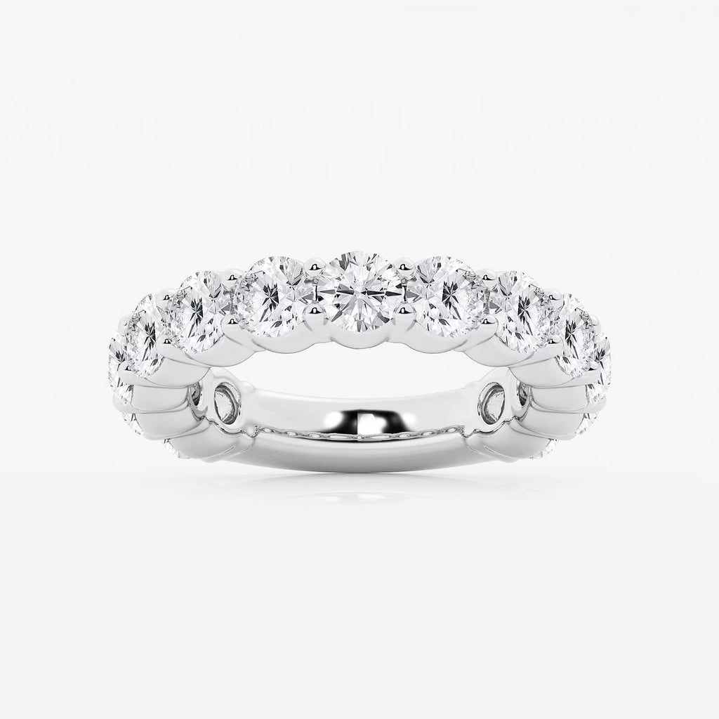 4.00 Ct Round French Pave Diamond Eternity Wedding Ring
