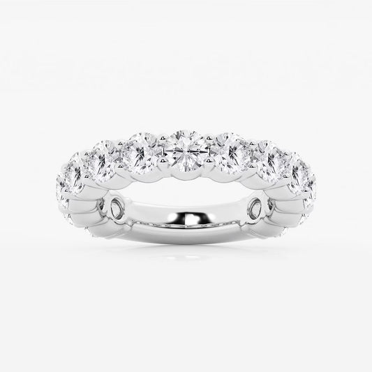 4.00 Ct Round French Pave Diamond Eternity Engagement Ring