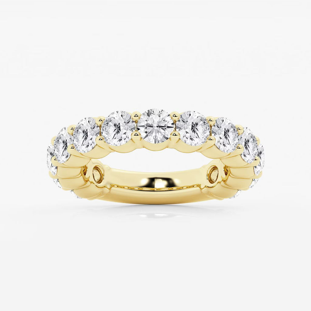 4.00 Ct Round French Pave Diamond Eternity Wedding Ring