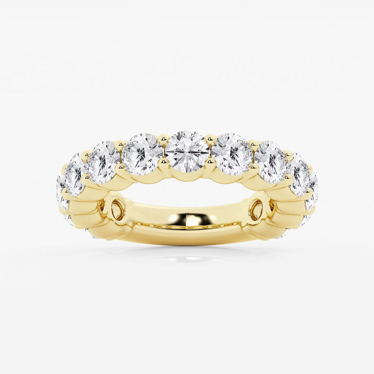 4.00 Ct Round French Pave Diamond Eternity Wedding Ring