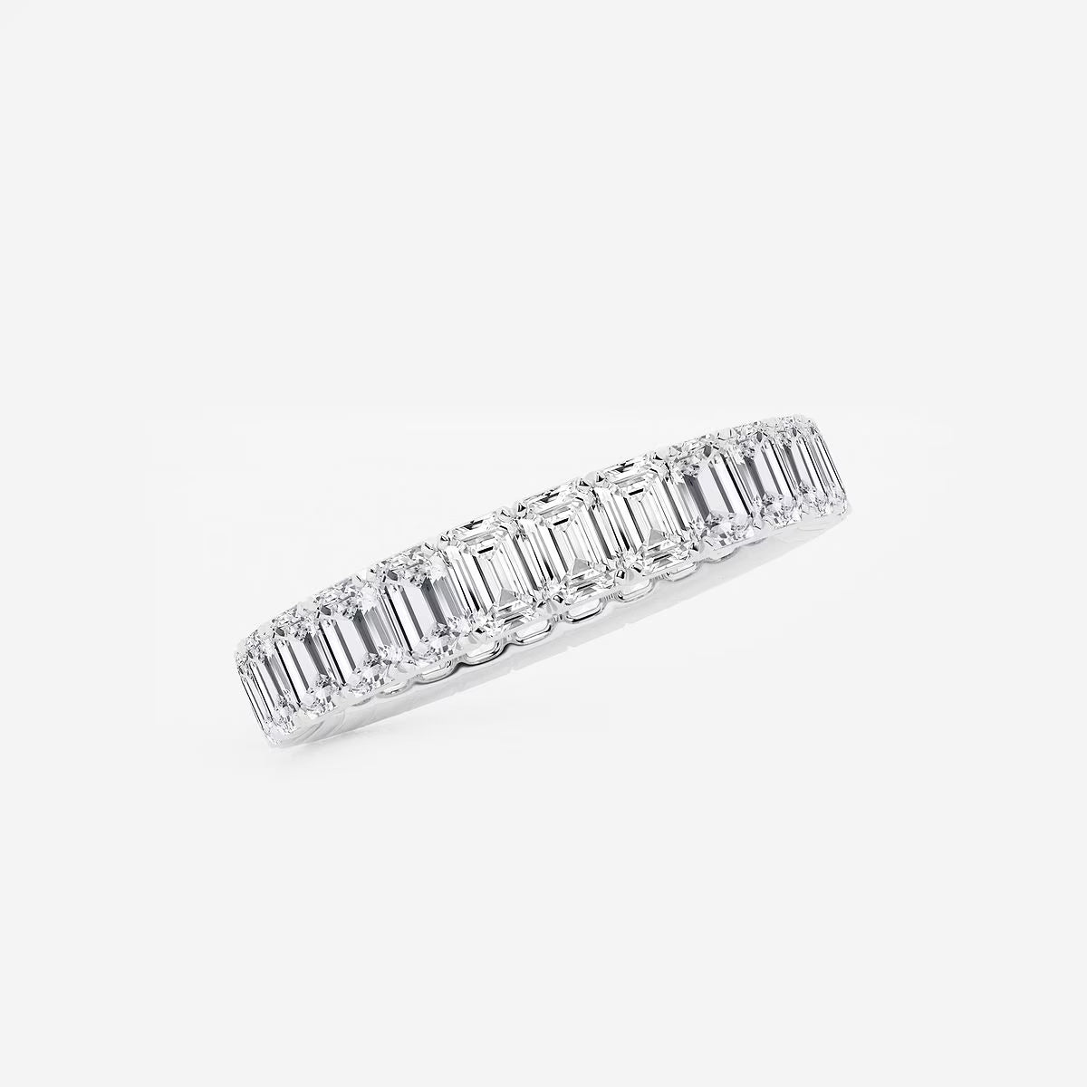 2.00 Ct Emerald Diamond Eternity Band (North-South Set) Prong Set Wedding Ring