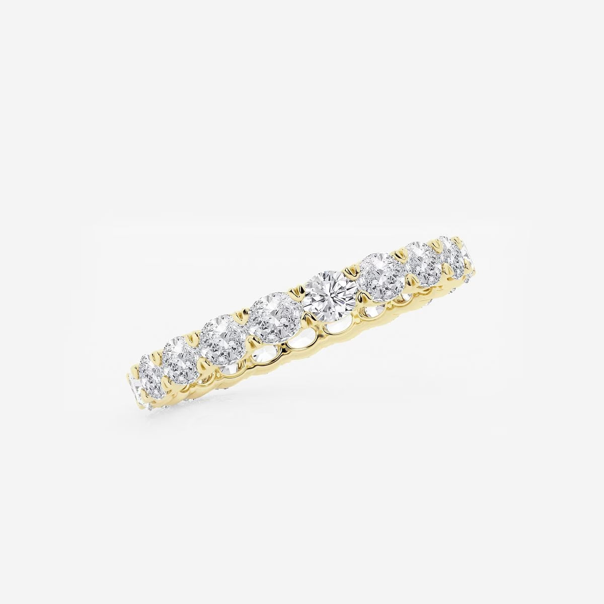 5.00 Ct Oval Diamond Eternity Band (East-West Set) Prong Set Engagement Ring