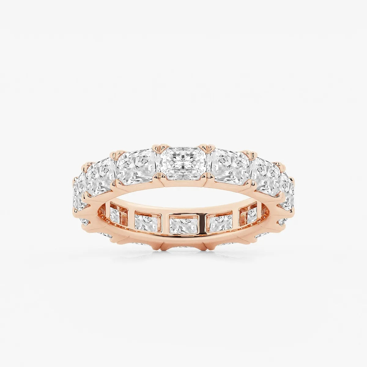 4.00 Ct Radiant Diamond Eternity Band (East-West Set) Prong Set Wedding Ring