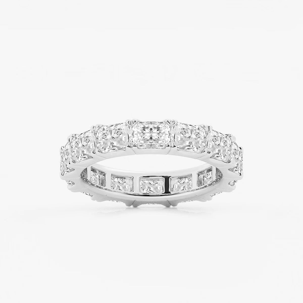 4.00 Ct Radiant Diamond Eternity Band (East-West Set) Prong Set Wedding Ring