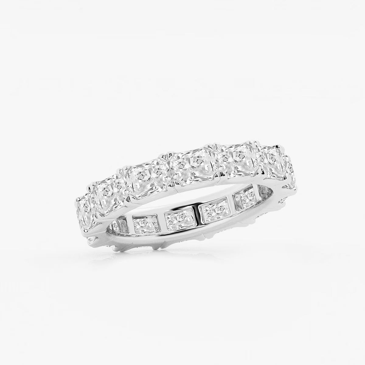 4.00 Ct Radiant Diamond Eternity Band (East-West Set) Prong Set Wedding Ring