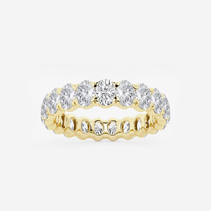 4.00 Ct Oval Diamond Eternity Band (North-South Set) Prong Set Engagement Ring