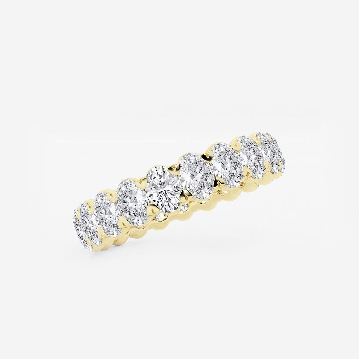 4.00 Ct Oval Diamond Eternity Band (North-South Set) Prong Set Engagement Ring