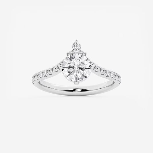 1.85 ctw Round Heidi Lab Grown Diamond Chevron Engagement Ring with Side Accents