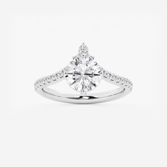 2.35 ctw Round Heidi Lab Grown Diamond Chevron Engagement Ring with Side Accents