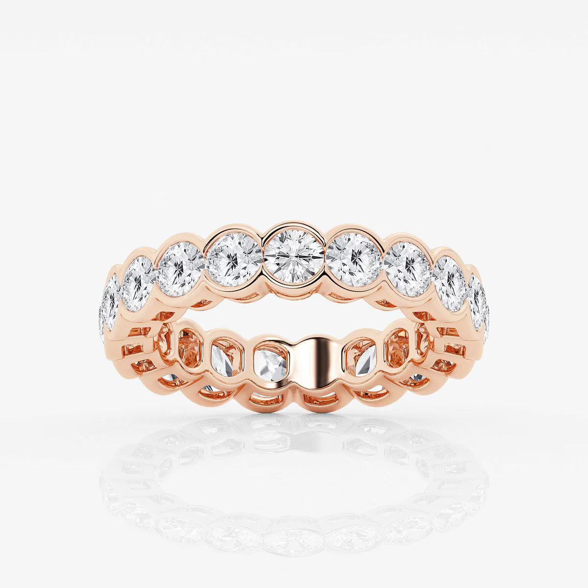 2.00Ct Round Half Bezel Set Eternity Band Wedding Ring