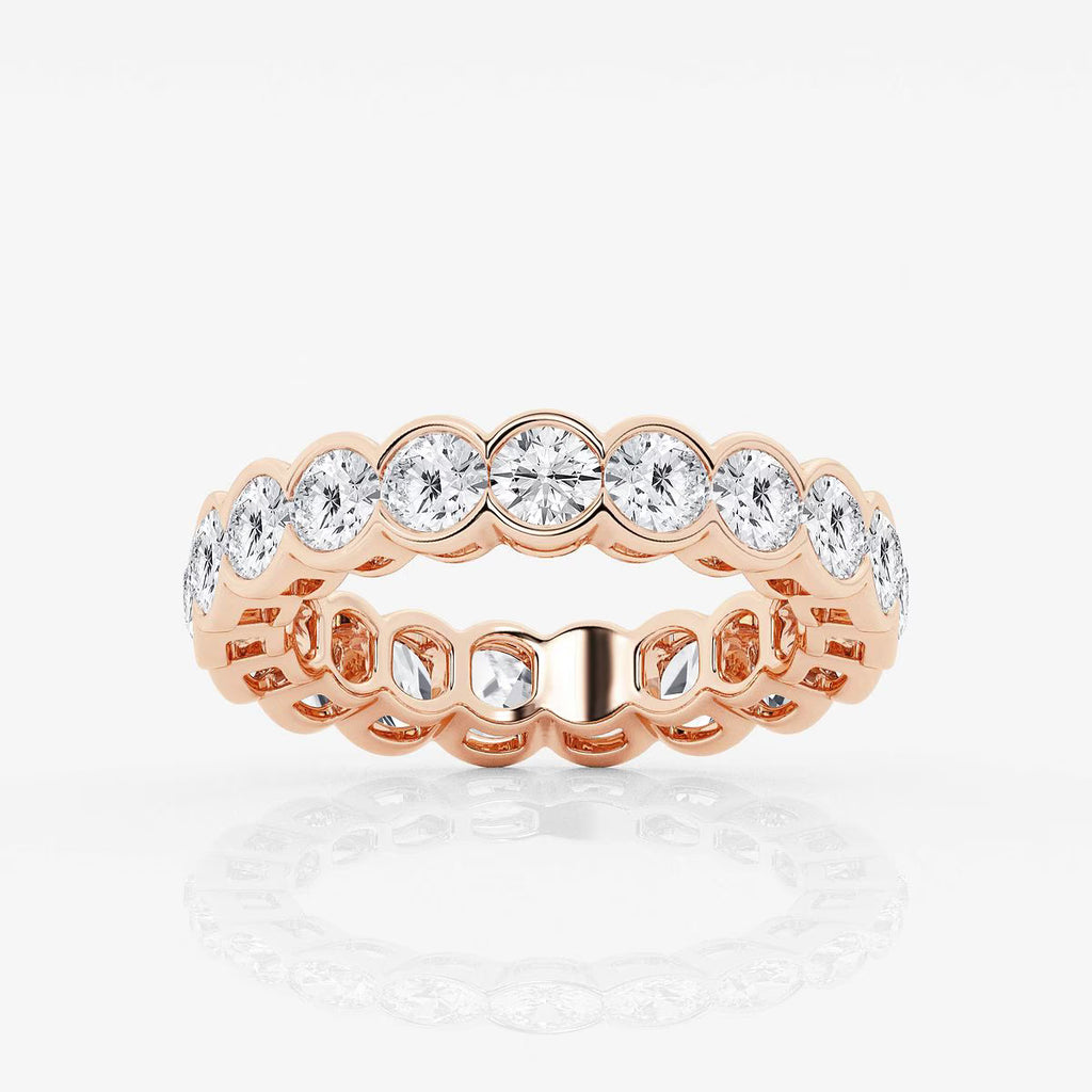 3.00Ct Round Half Bezel Set Eternity Band Wedding Ring