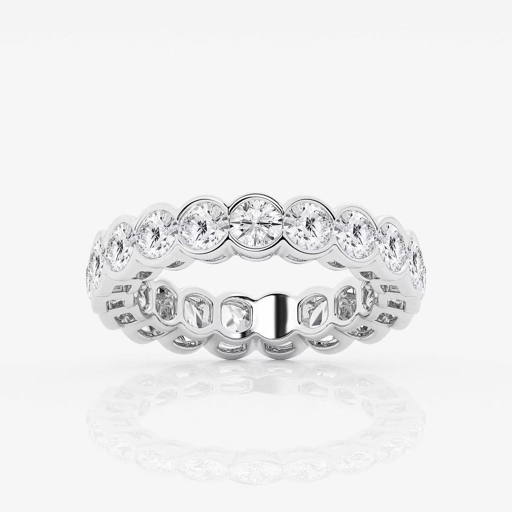 2.00Ct Round Half Bezel Set Eternity Band Wedding Ring