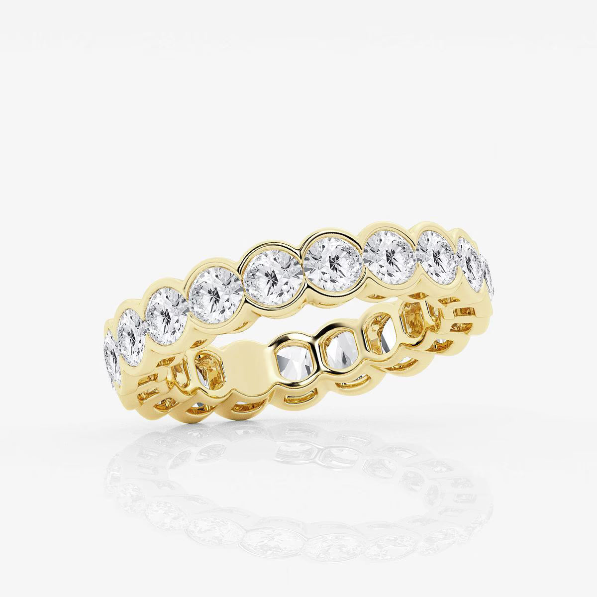 2.00 Ct Round Half Bezel Set Eternity Band Wedding Ring