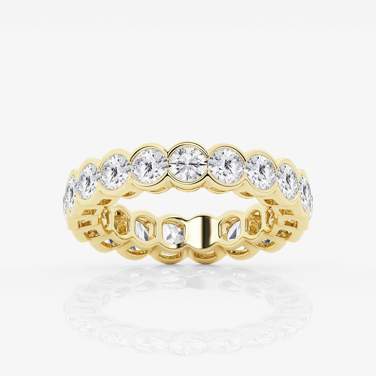 3.00 Ct Round Half Bezel Set Eternity Band Wedding Ring