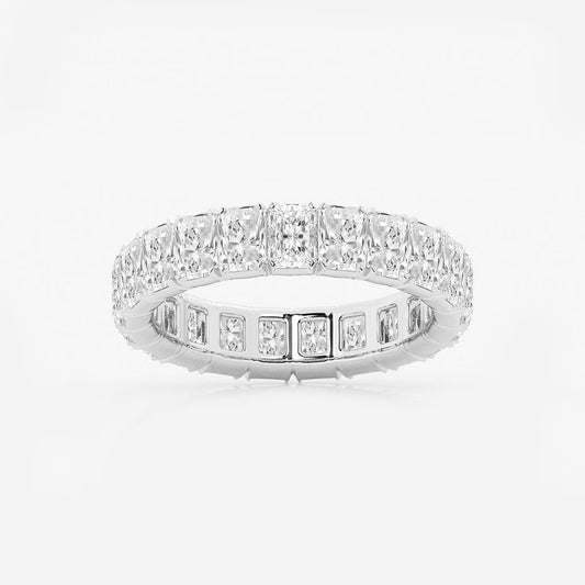 5.00 Ct Radiant Diamond Eternity Band (North-South Set) Prong Set Engagement Ring