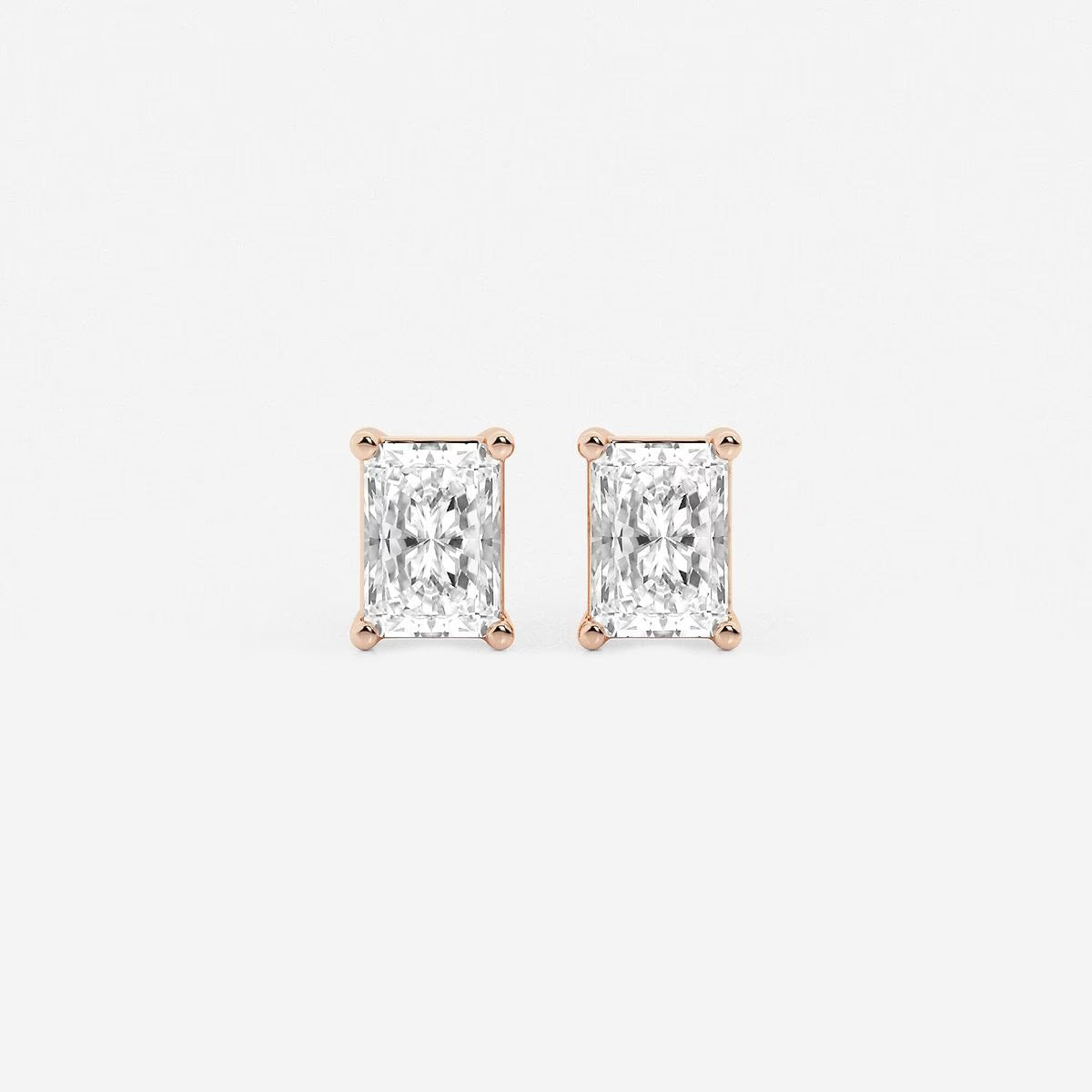 1.00 Ct Radiant Four Prong Stud Earrings