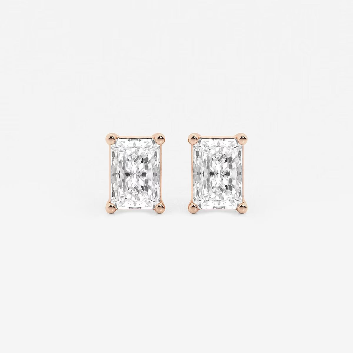 2.00 Ct Radiant Four Prong Stud Earrings