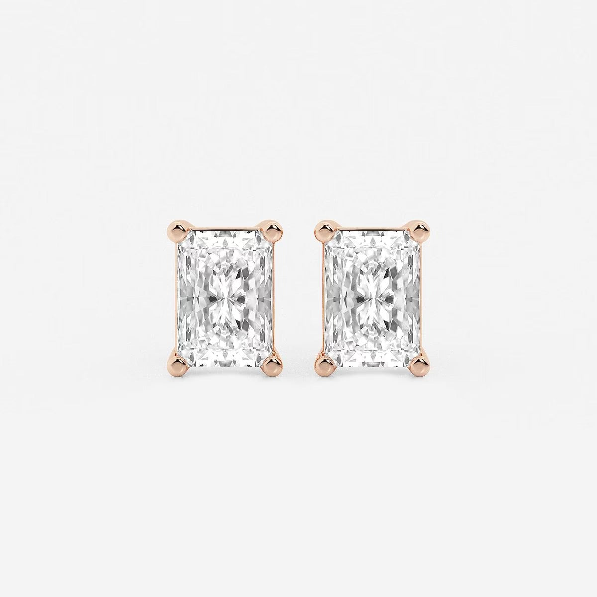 3.00 Ct Radiant Four Prong Stud Earrings