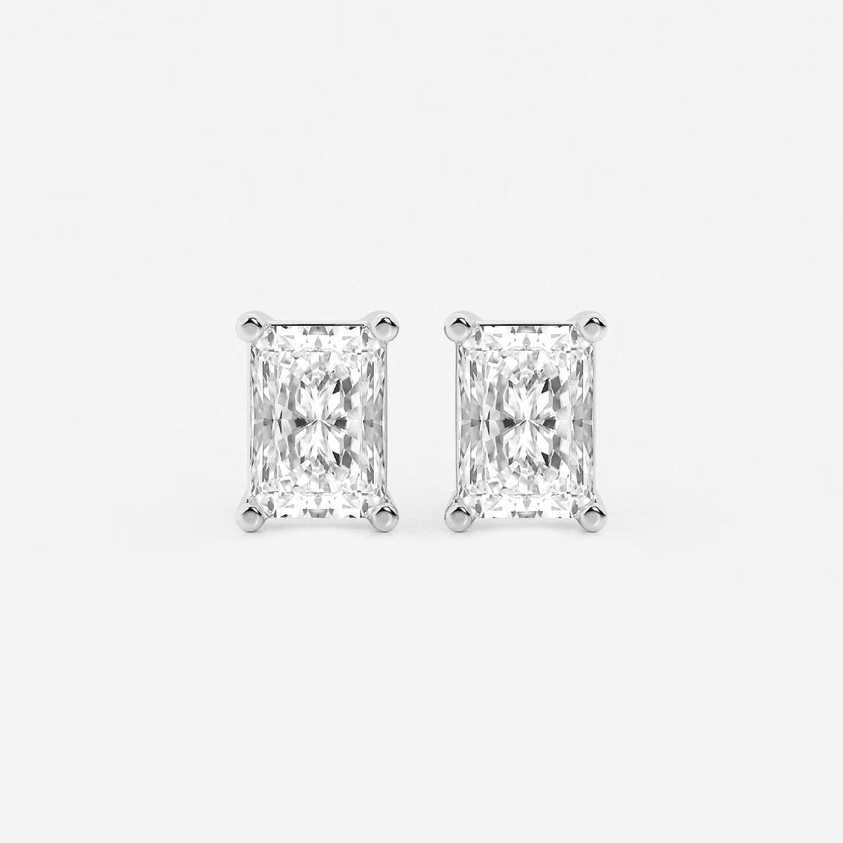 3.00 Ct Radiant Four Prong Stud Earrings