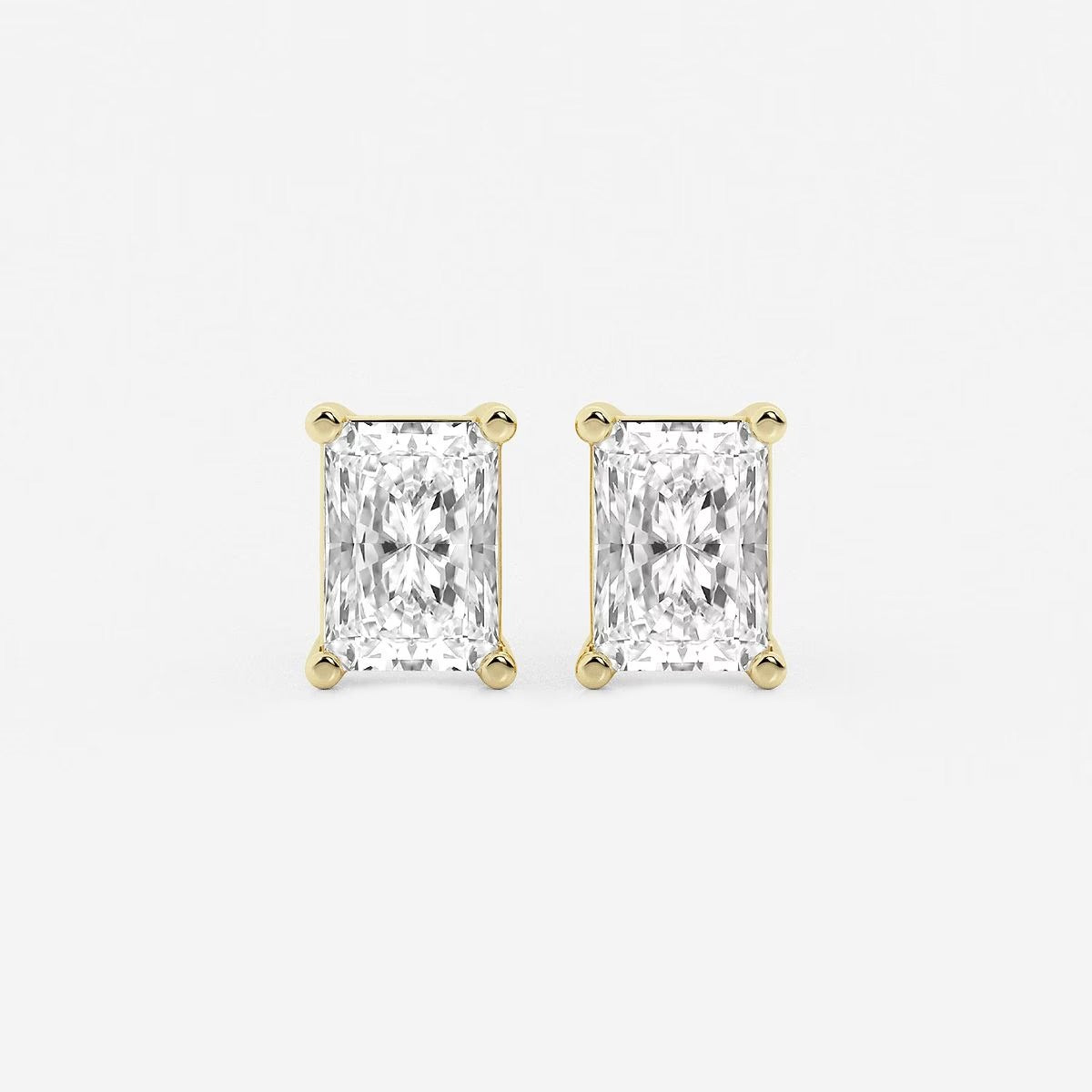 3.00 Ct Radiant Four Prong Stud Earrings