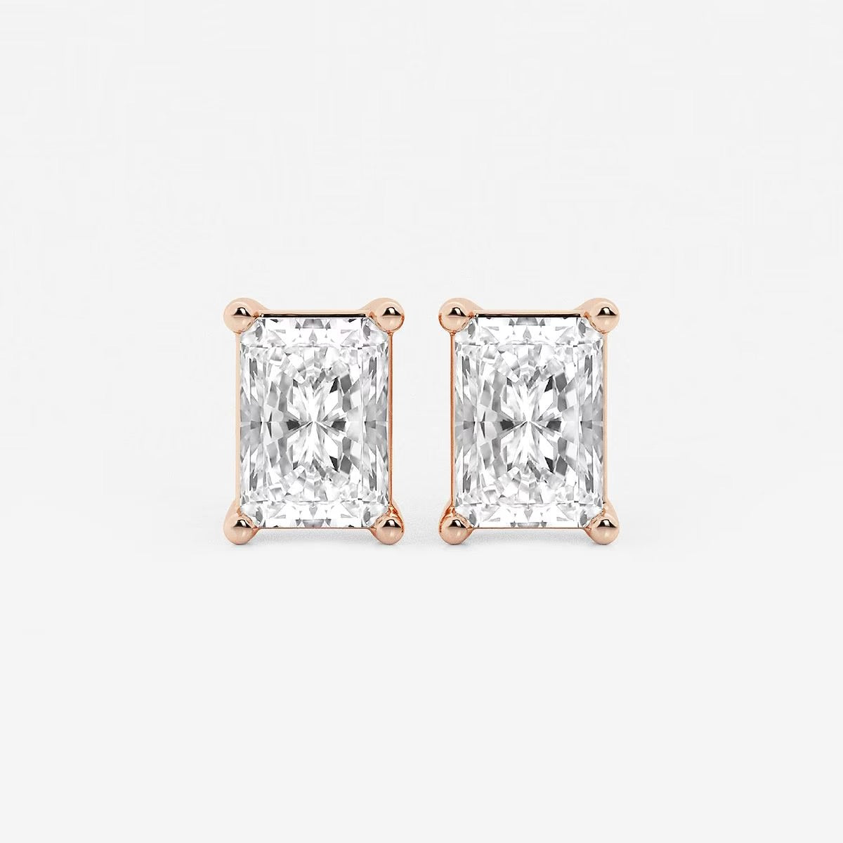 4.00 Ct Radiant Four Prong Stud Earrings
