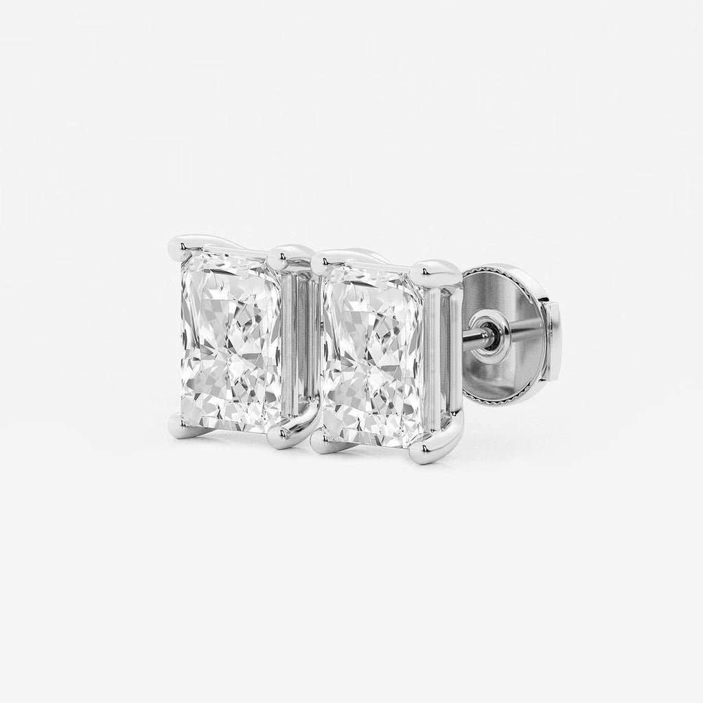 4.00 Ct Radiant Four Prong Stud Earrings