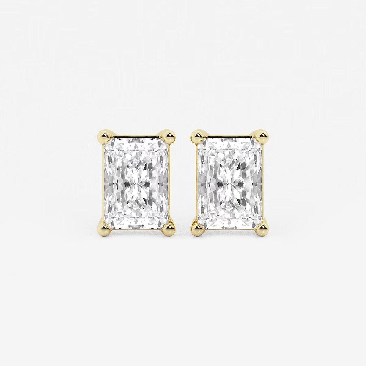 4.00 Ct Radiant Four Prong Stud Earrings