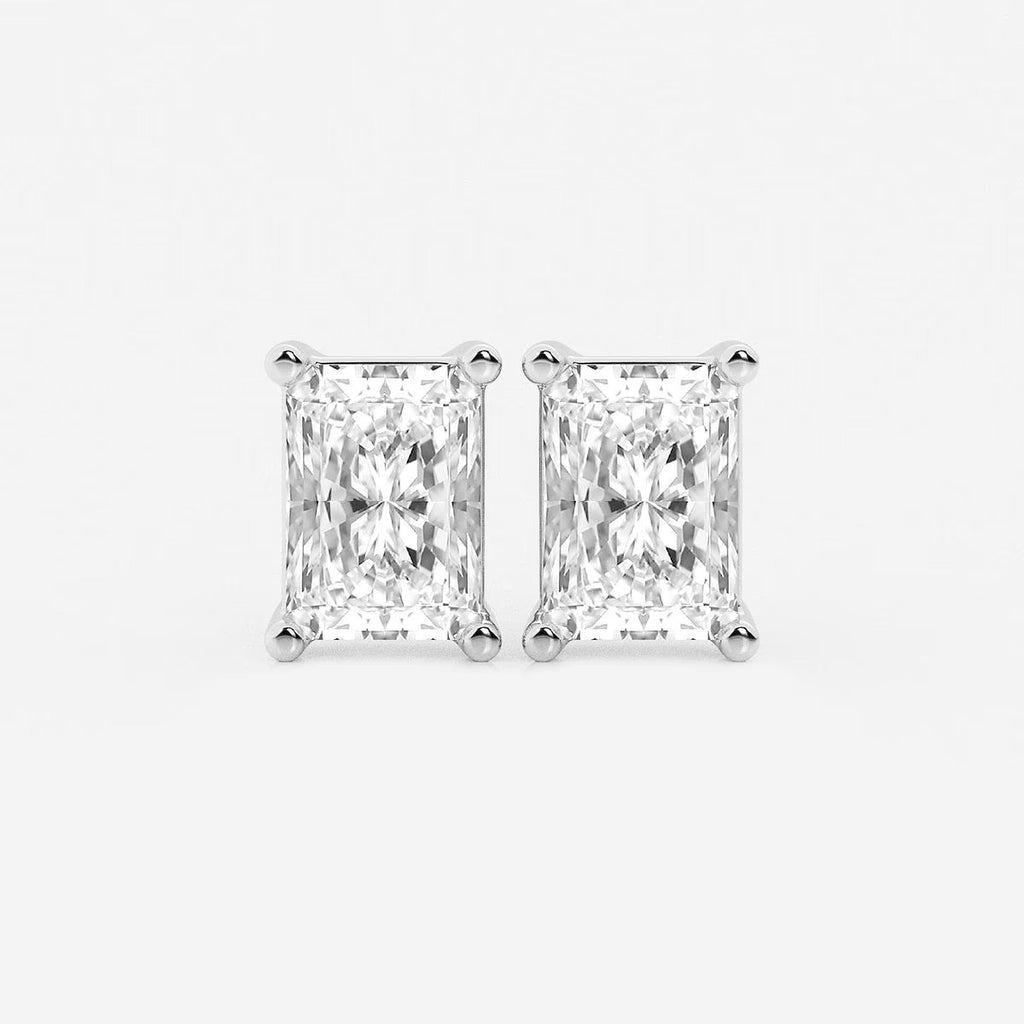5.00 Ct Radiant Four Prong Stud Earrings