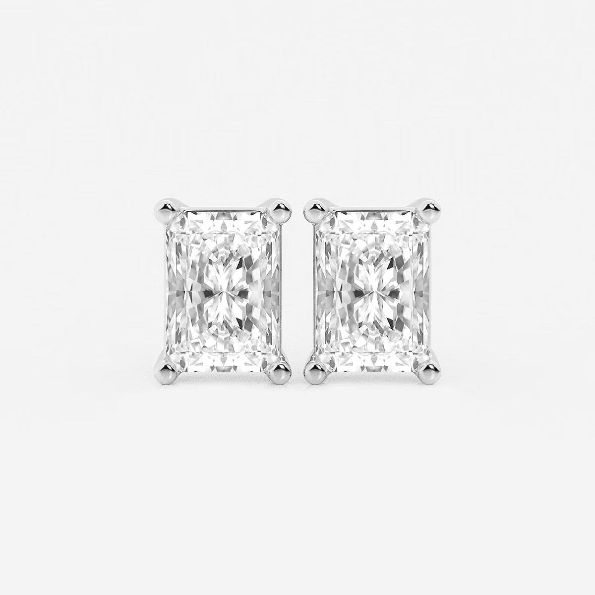 5.00 Ct Radiant Four Prong Stud Earrings