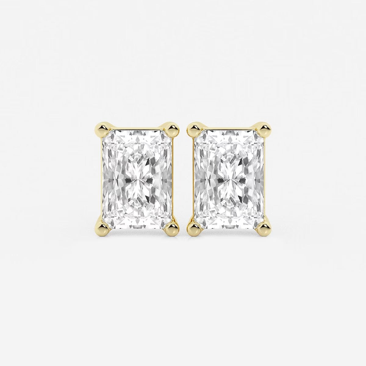 5.00 Ct Radiant Four Prong Stud Earrings