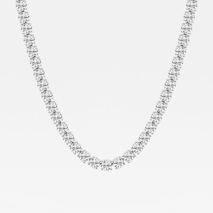 33.70 Ct Round Lab Grown Diamond Four Prong Tennis Necklace