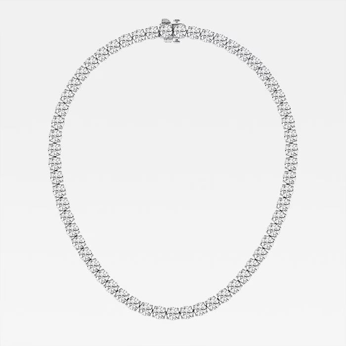 33.70 Ct Round Lab Grown Diamond Four Prong Tennis Necklace