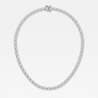 33.70 Ct Round Lab Grown Diamond Four Prong Tennis Necklace