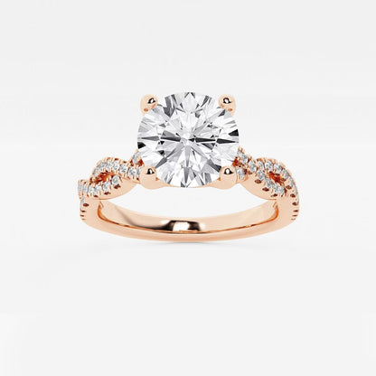 2.25 ctw Round Lab Grown Diamond Double Twist Engagement Ring