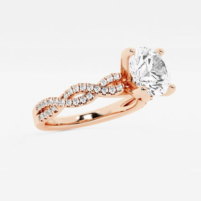 4.30 Ctw Round Lab Grown Diamond Double Twist Engagement Ring