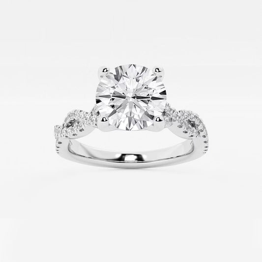 3.80 Ctw Round Lab Grown Diamond Double Twist Engagement Ring