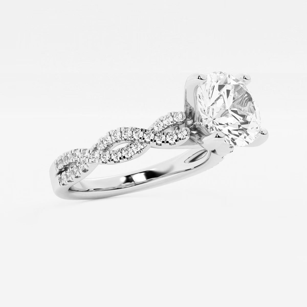 4.30 Ctw Round Lab Grown Diamond Double Twist Engagement Ring