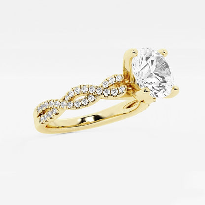 3.80 Ctw Round Lab Grown Diamond Double Twist Engagement Ring