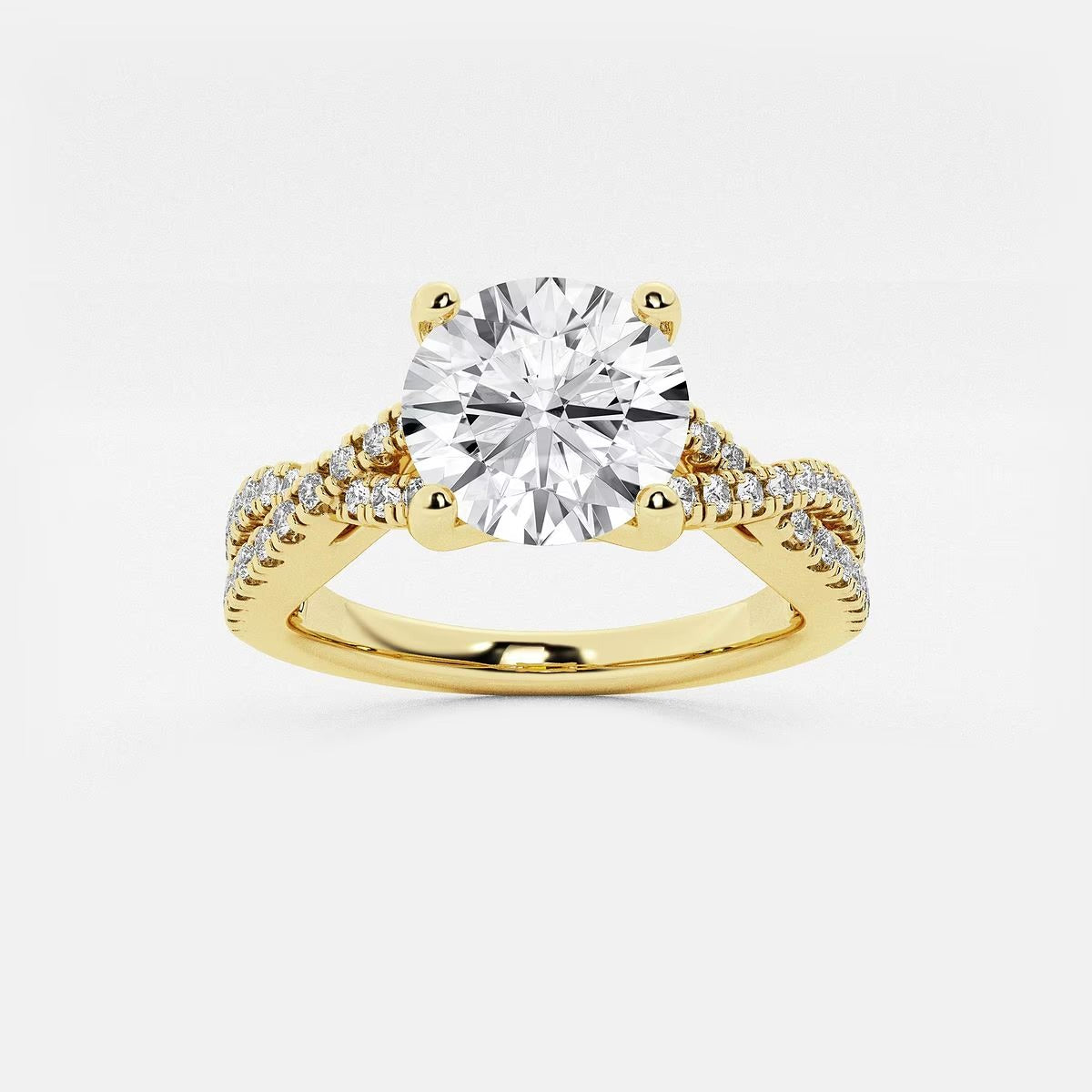 2.75 Ctw Round Lab Grown Diamond Double Twist Engagement Ring